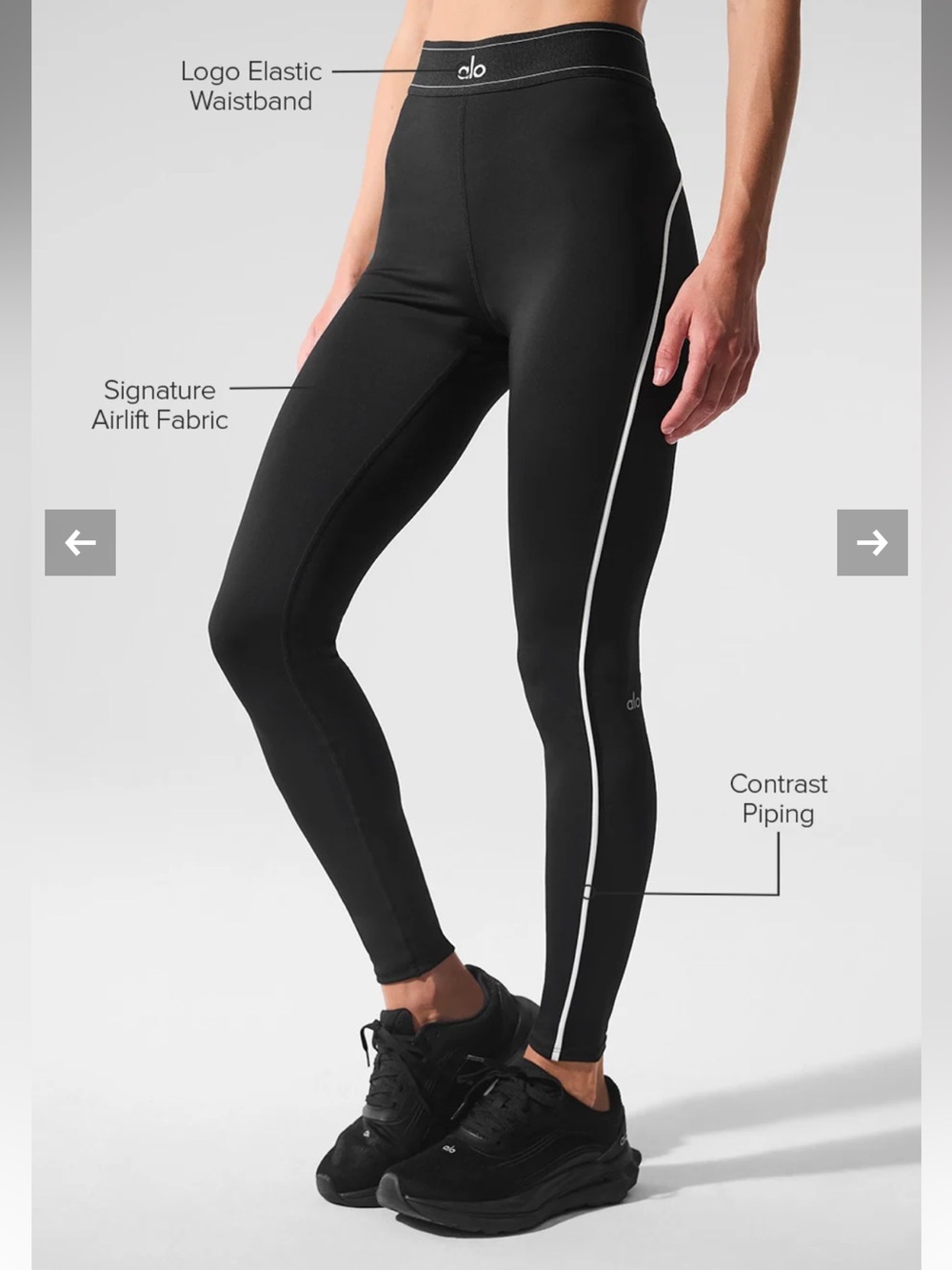 Alo Yoga Airlift High-Waist Suit Up Leggings Black White Size Medium M